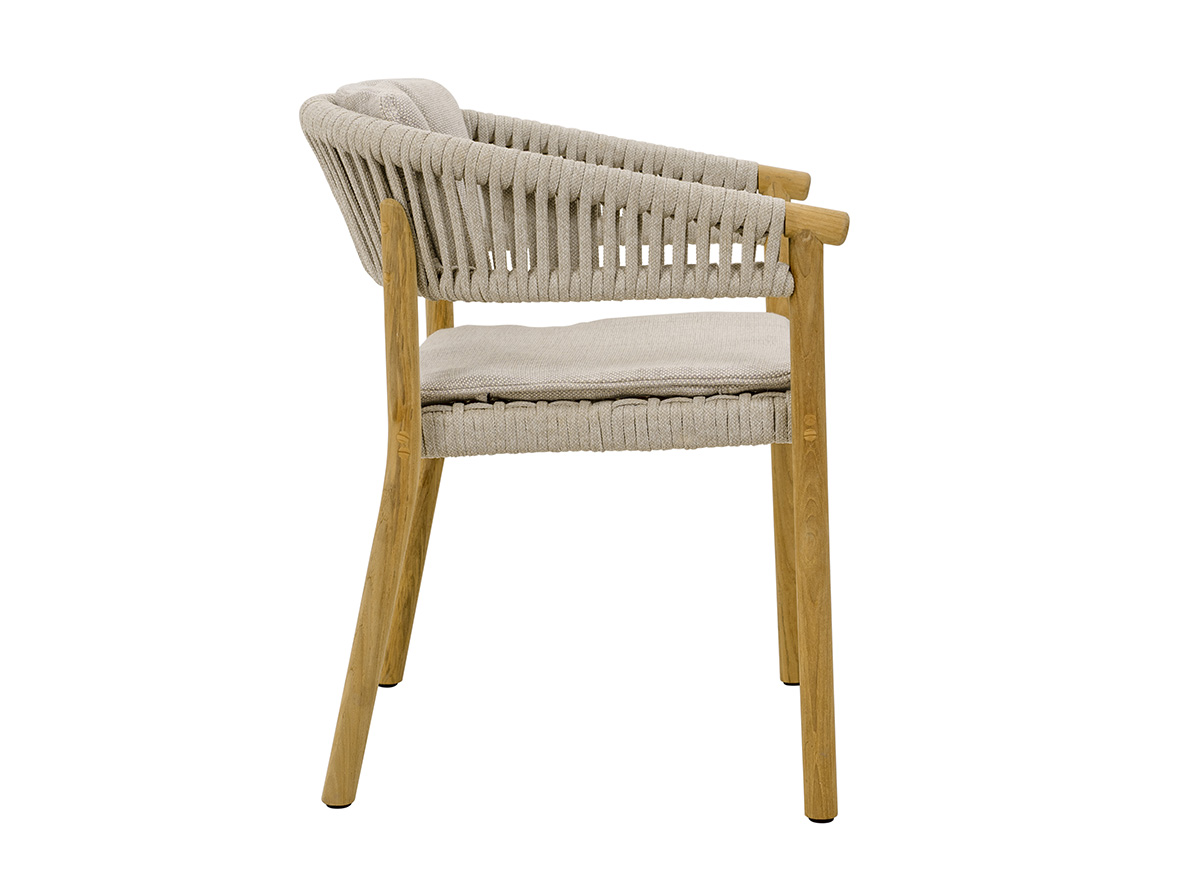 Marcella dining - flat rope linen side 2 Marcella dining chair - flat rope
