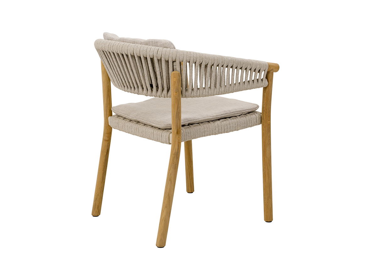 Marcella dining - flat rope linen side Marcella dining chair - flat rope