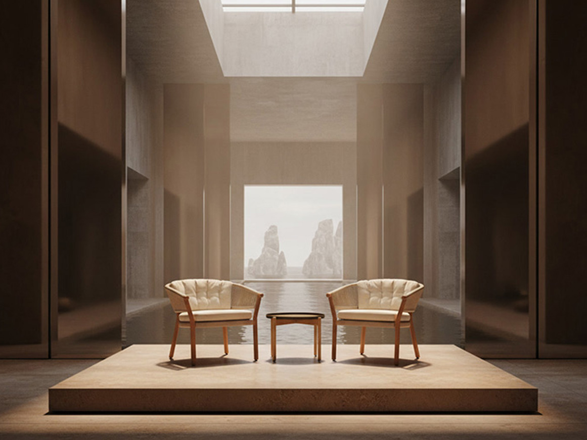 Marcella club chair - elena table Elena coffee (tray) table